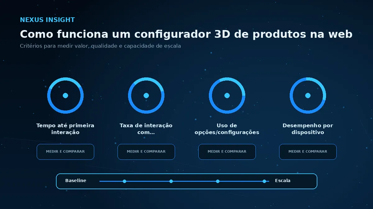 Como funciona um configurador 3D de produtos na web — medicao | Nexus Tecnologia Matriz visual de métricas e critérios para avaliar Como funciona um configurador 3D de produtos na web