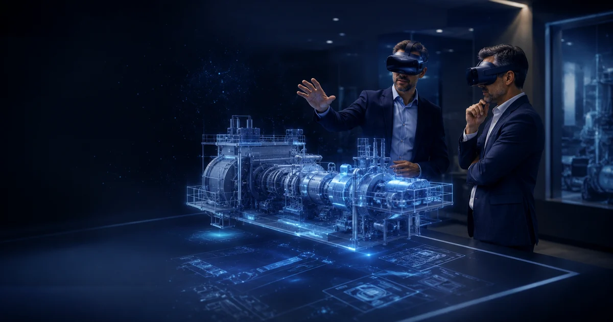 Digital Twin: o que é um gêmeo digital e o que não é | Nexus Tecnologia Representação de digital twin conectado a dados para Digital Twin: o que é um gêmeo digital e o que não é