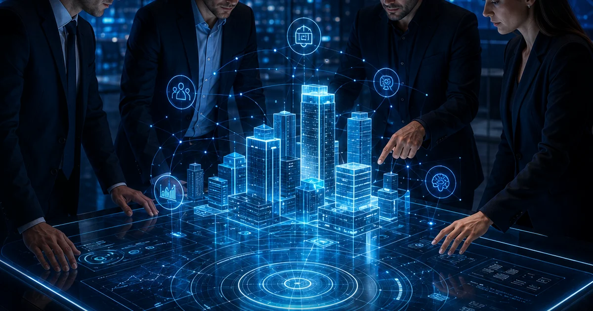 Digital Twin no varejo e operações: quando vale digitalizar lojas e espaços | Nexus Tecnologia Representação de digital twin conectado a dados para Digital Twin no varejo e operações