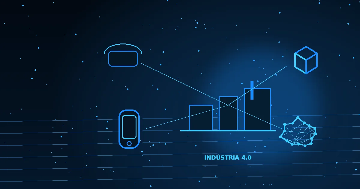 Indústria 4.0 com VR, AR e Digital Twin: como as tecnologias se complementam | Nexus Tecnologia Representação de digital twin conectado a dados para Indústria 4.0 com VR, AR e Digital Twin